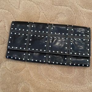 Black leather Michael Kors clutch